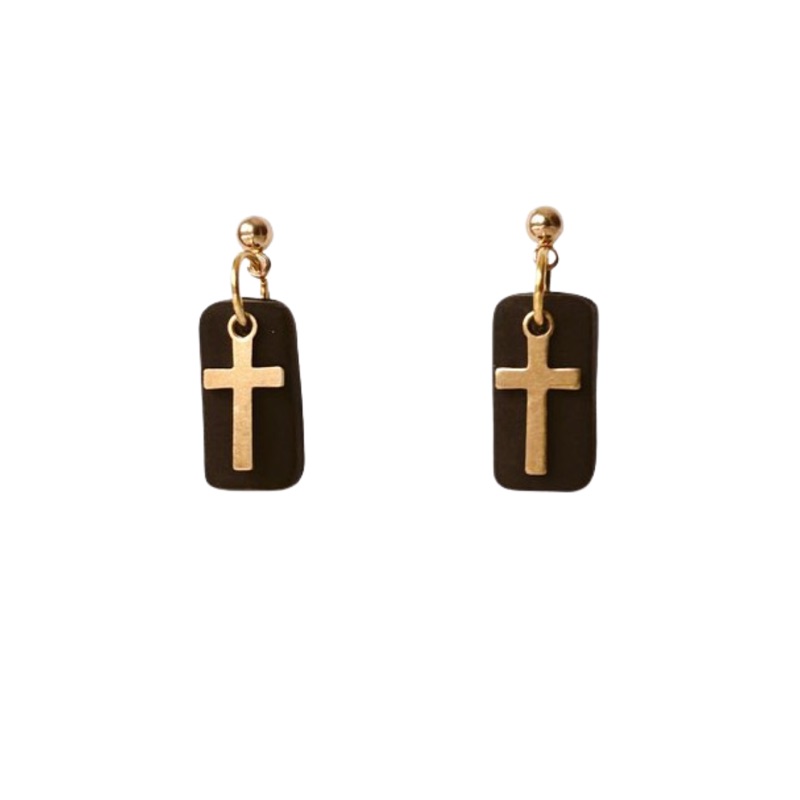 Cross Earrings Rebecca — Black