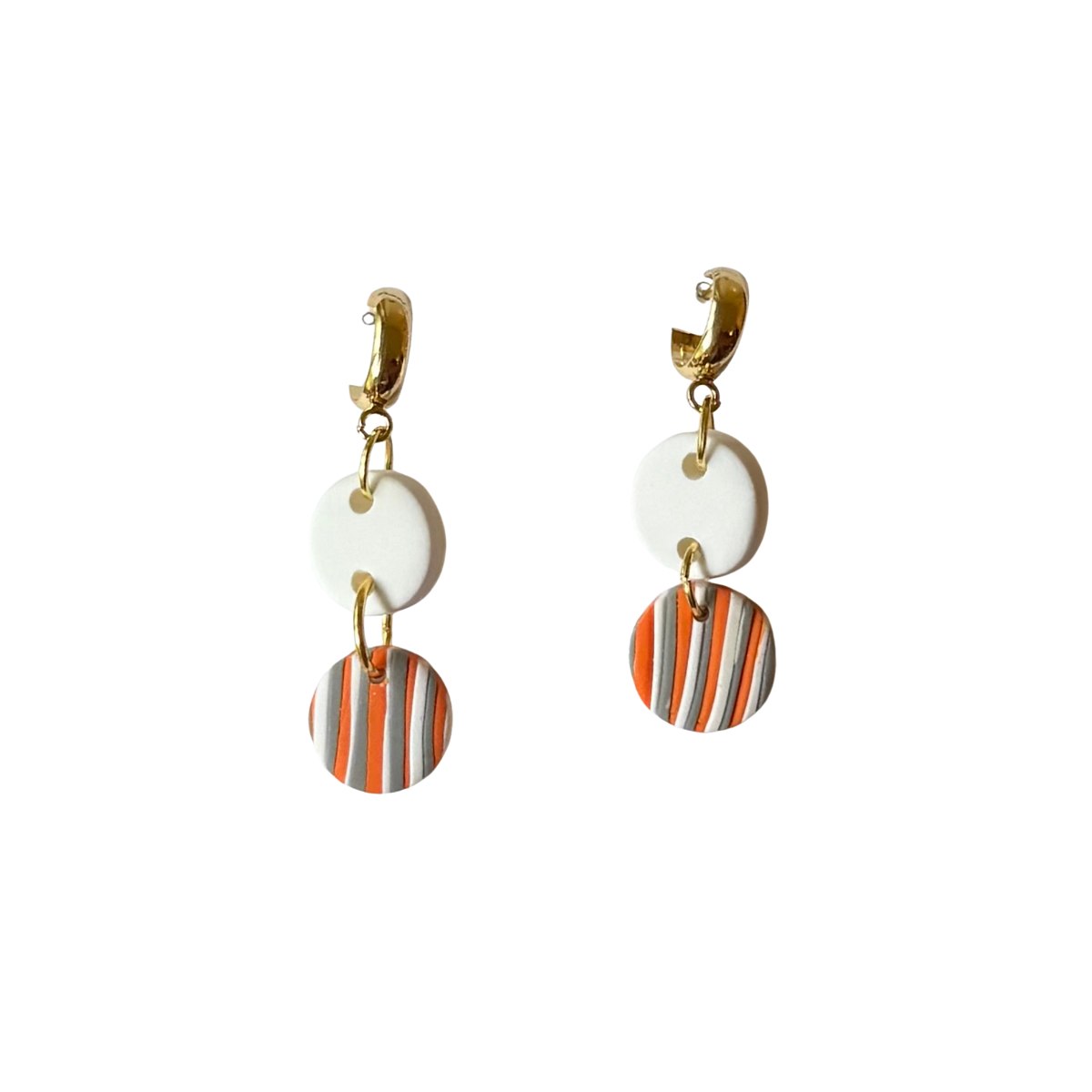 Grey + Orange + White Stripe
