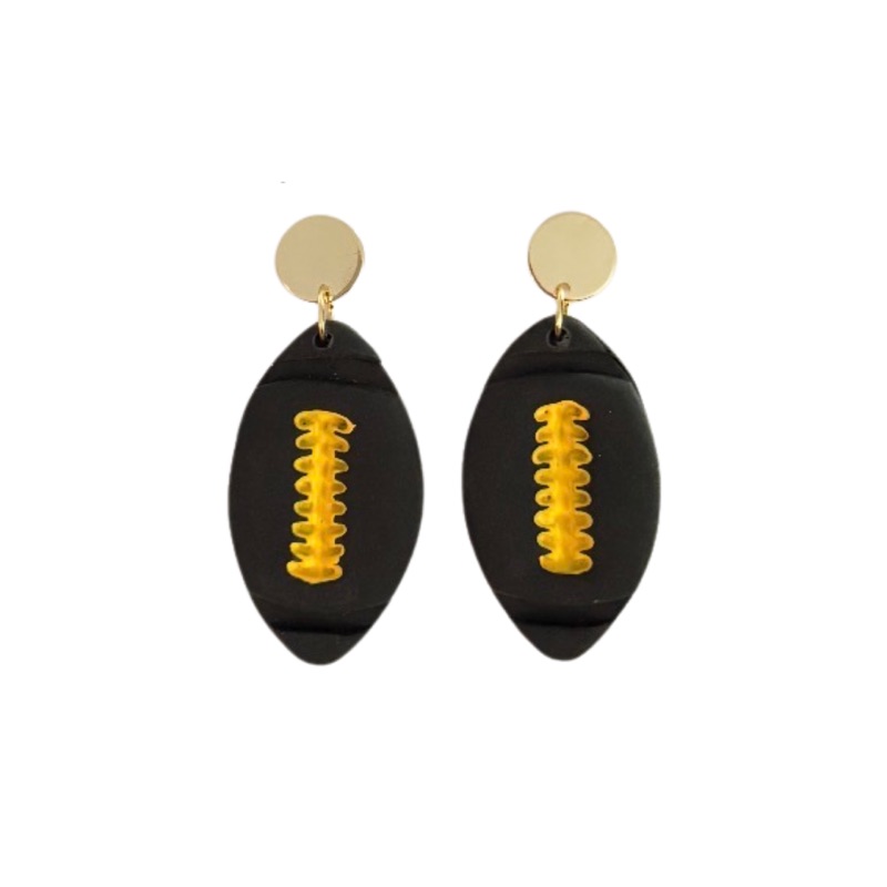 Football Stud Two-Tone — Black and Yellow