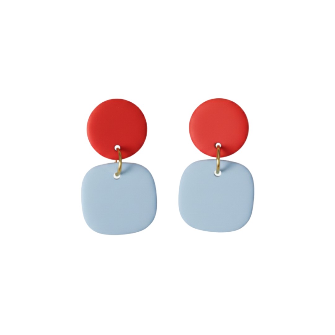 Pale Blue and Red