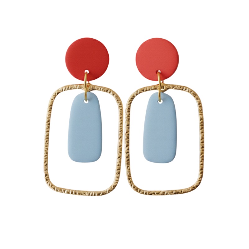 Pale Blue and Red