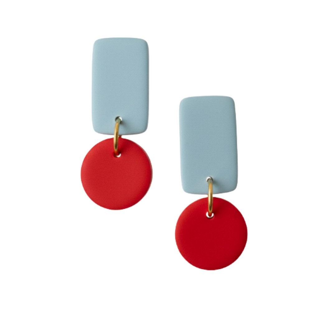 Pale Blue and Red