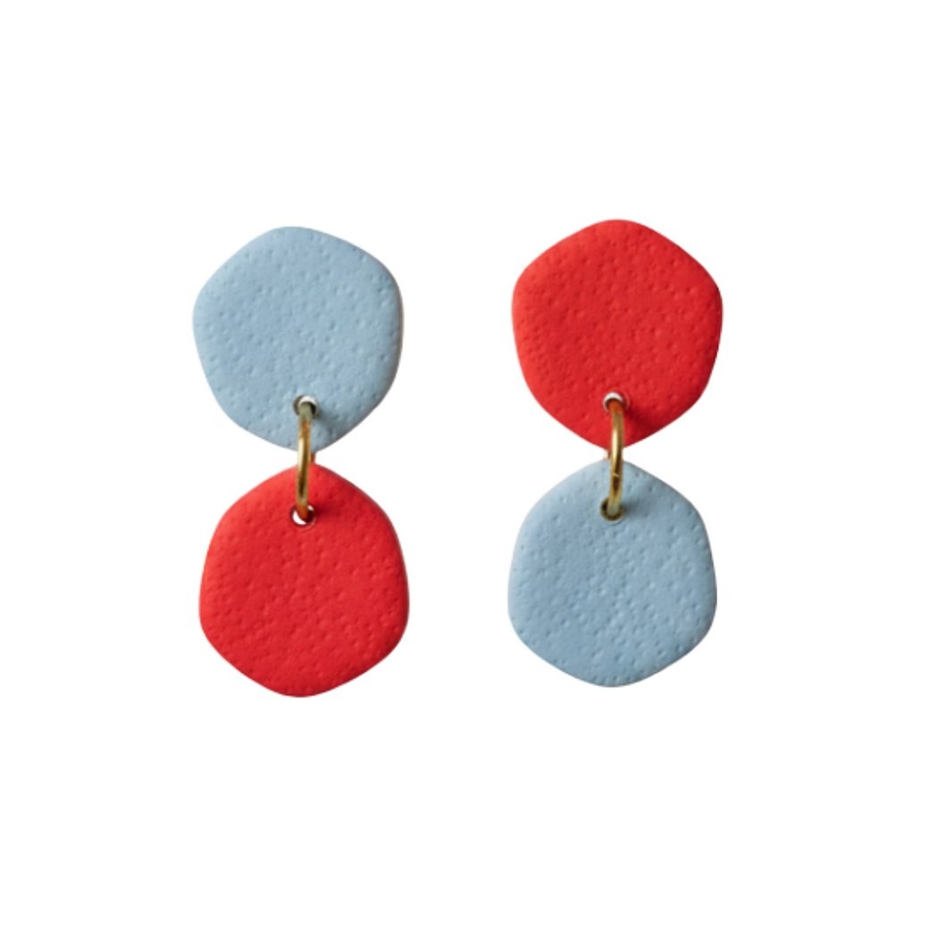 Pale Blue and Red