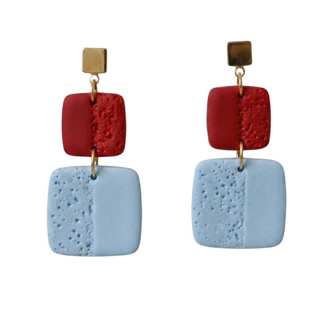 Pale Blue and Red