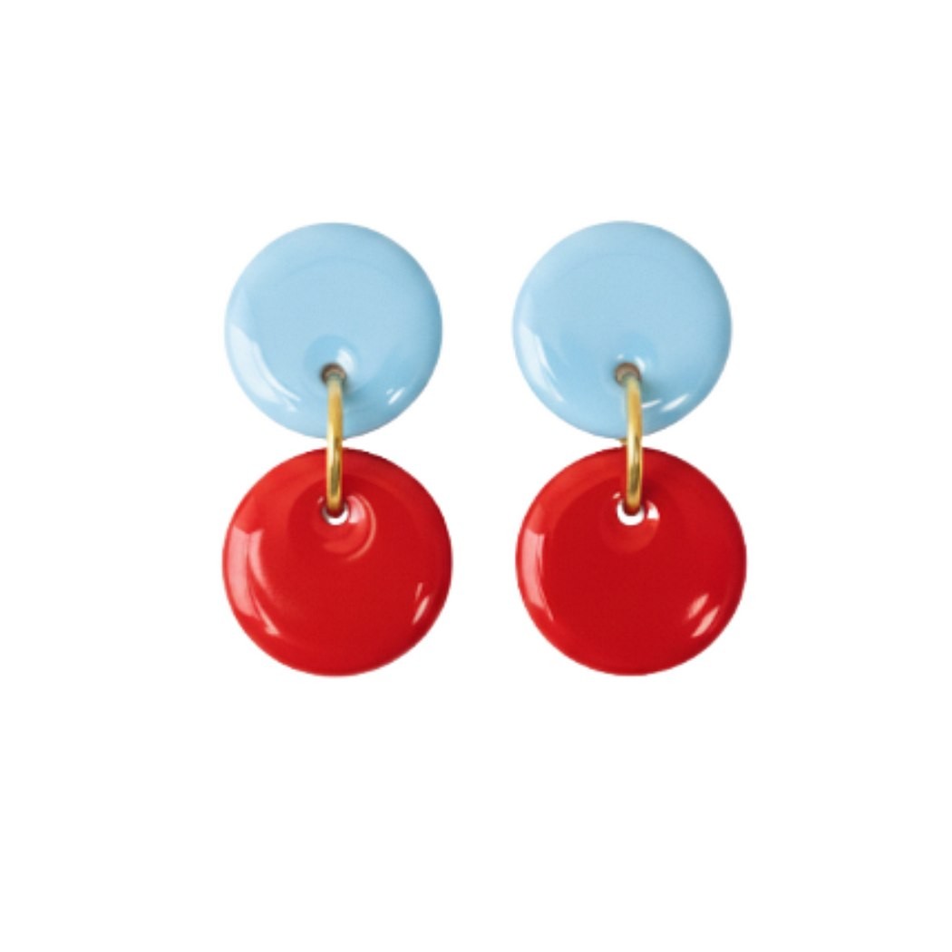 Pale Blue and Red