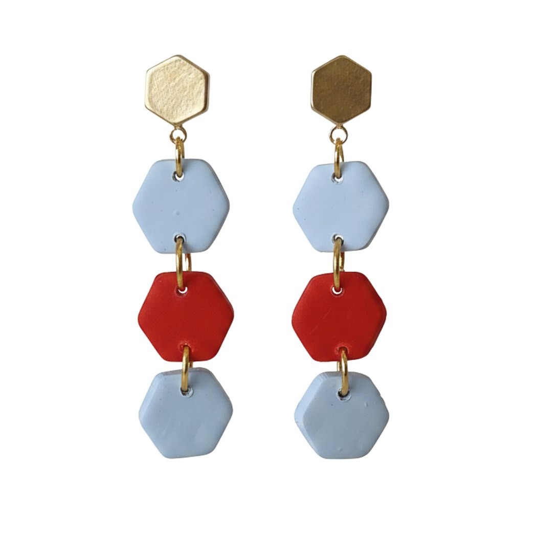 Pale Blue and Red