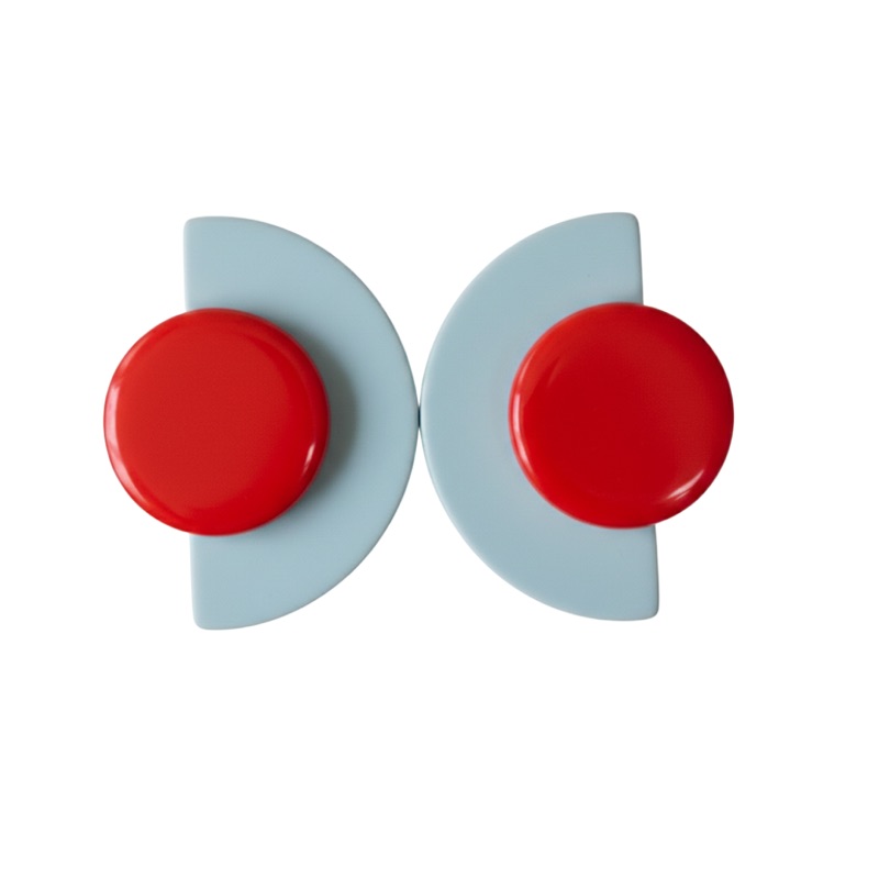 Pale Blue and Red