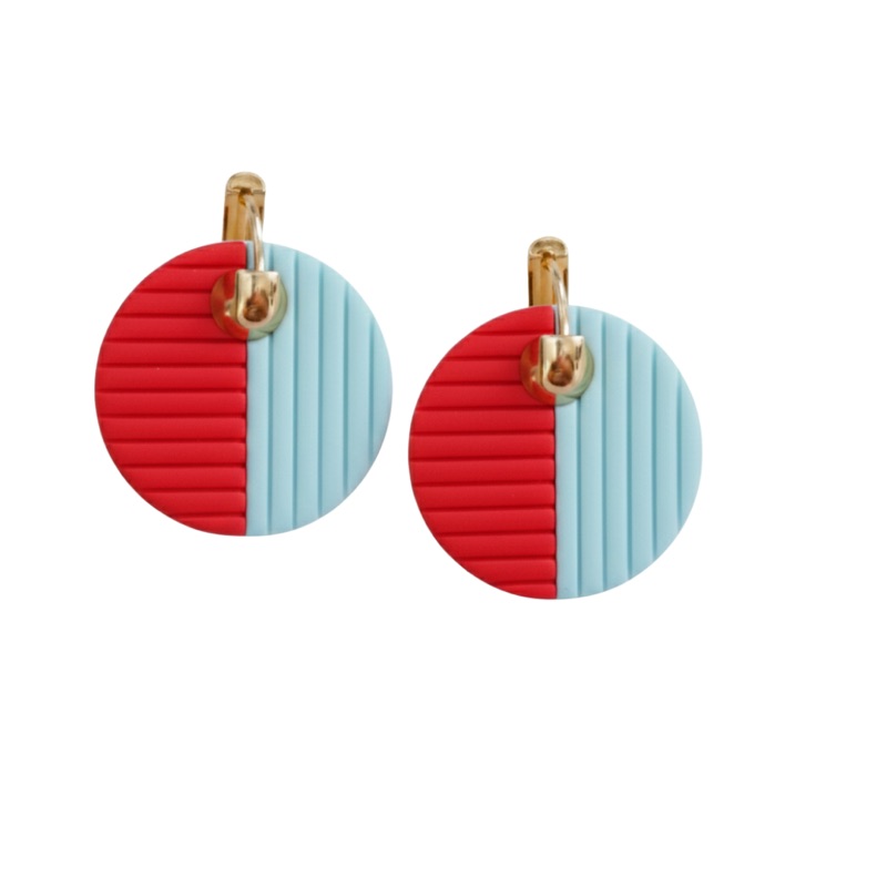 Pale Blue and Red