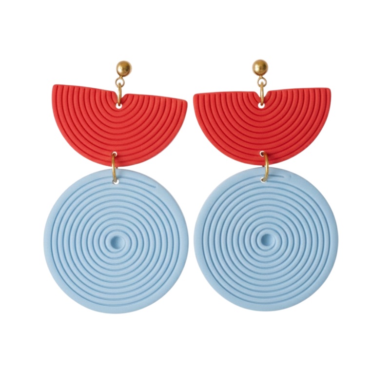 Pale Blue and Red