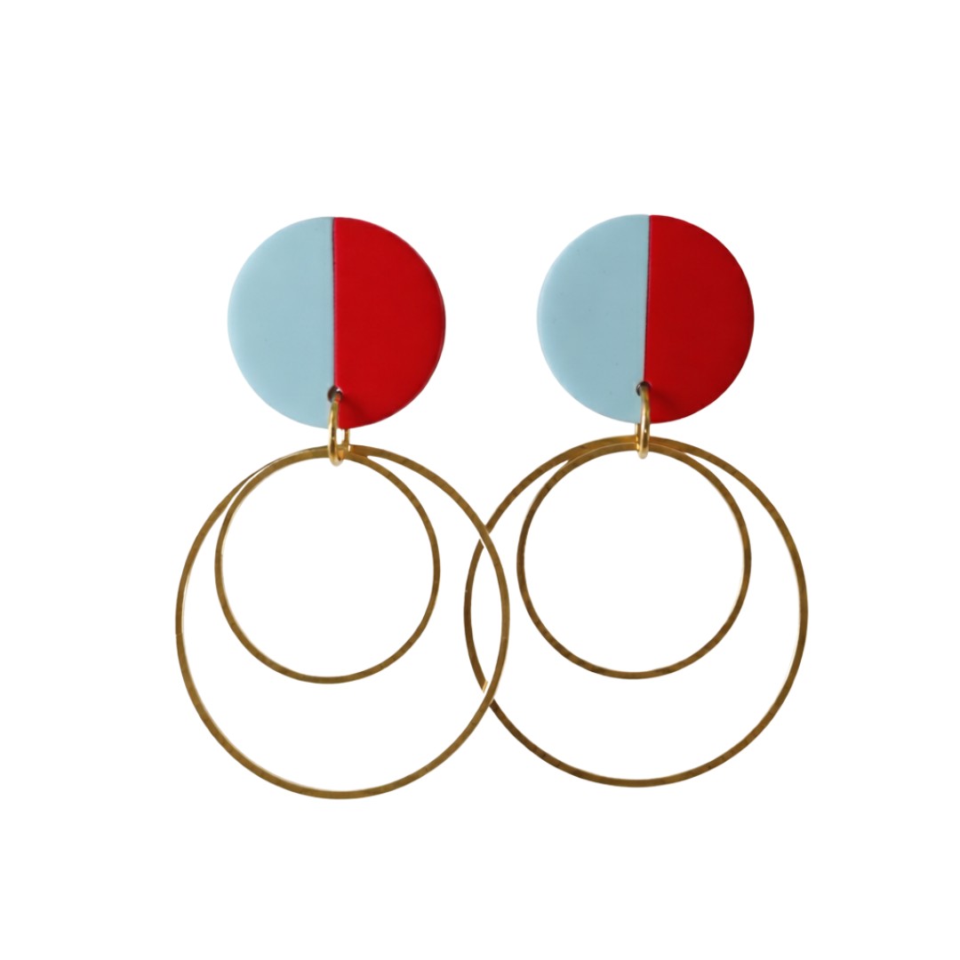 Pale Blue and Red
