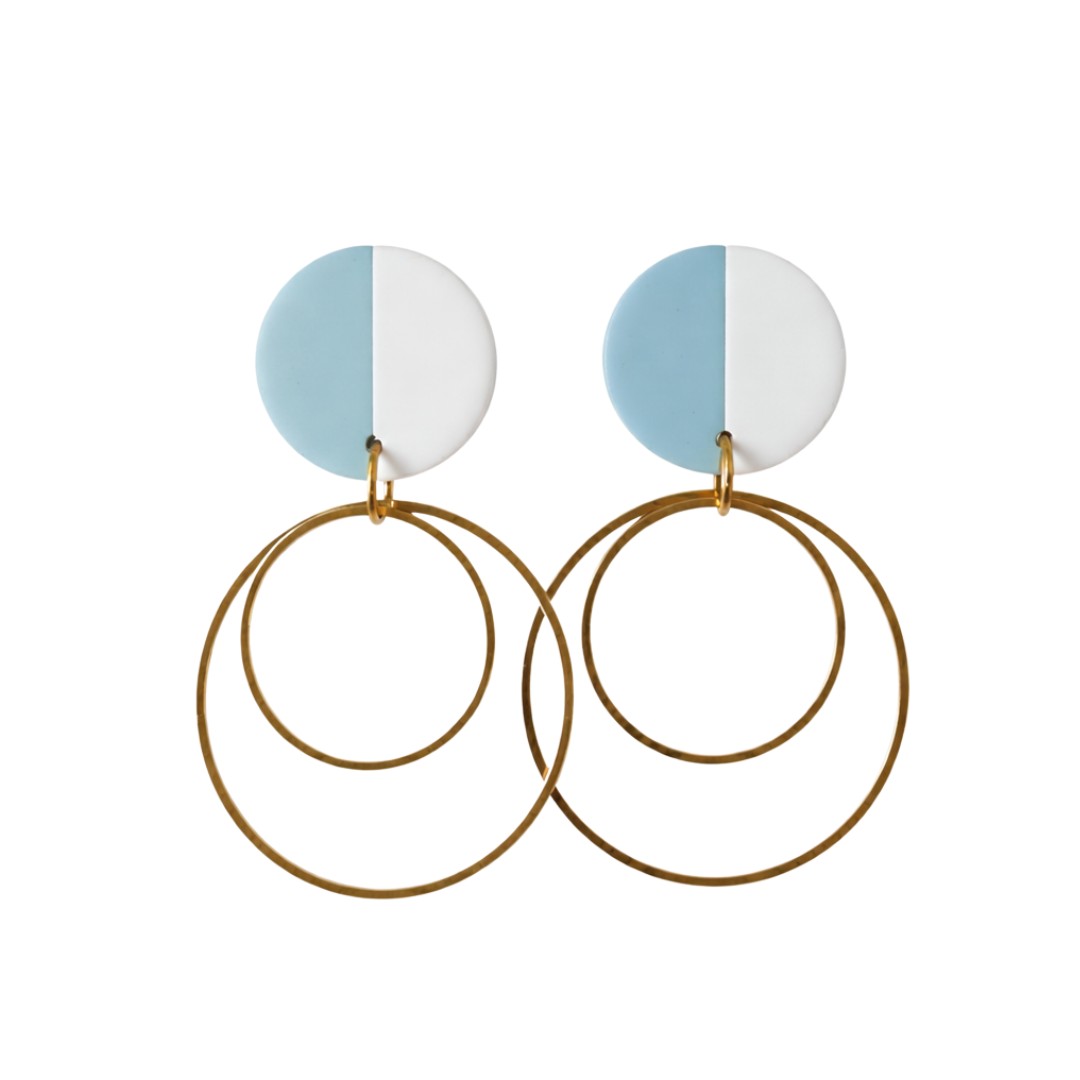 Pale Blue and White