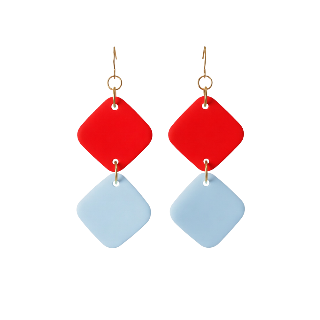 Pale Blue and Red