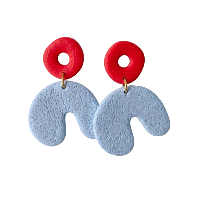 Pale Blue and Red