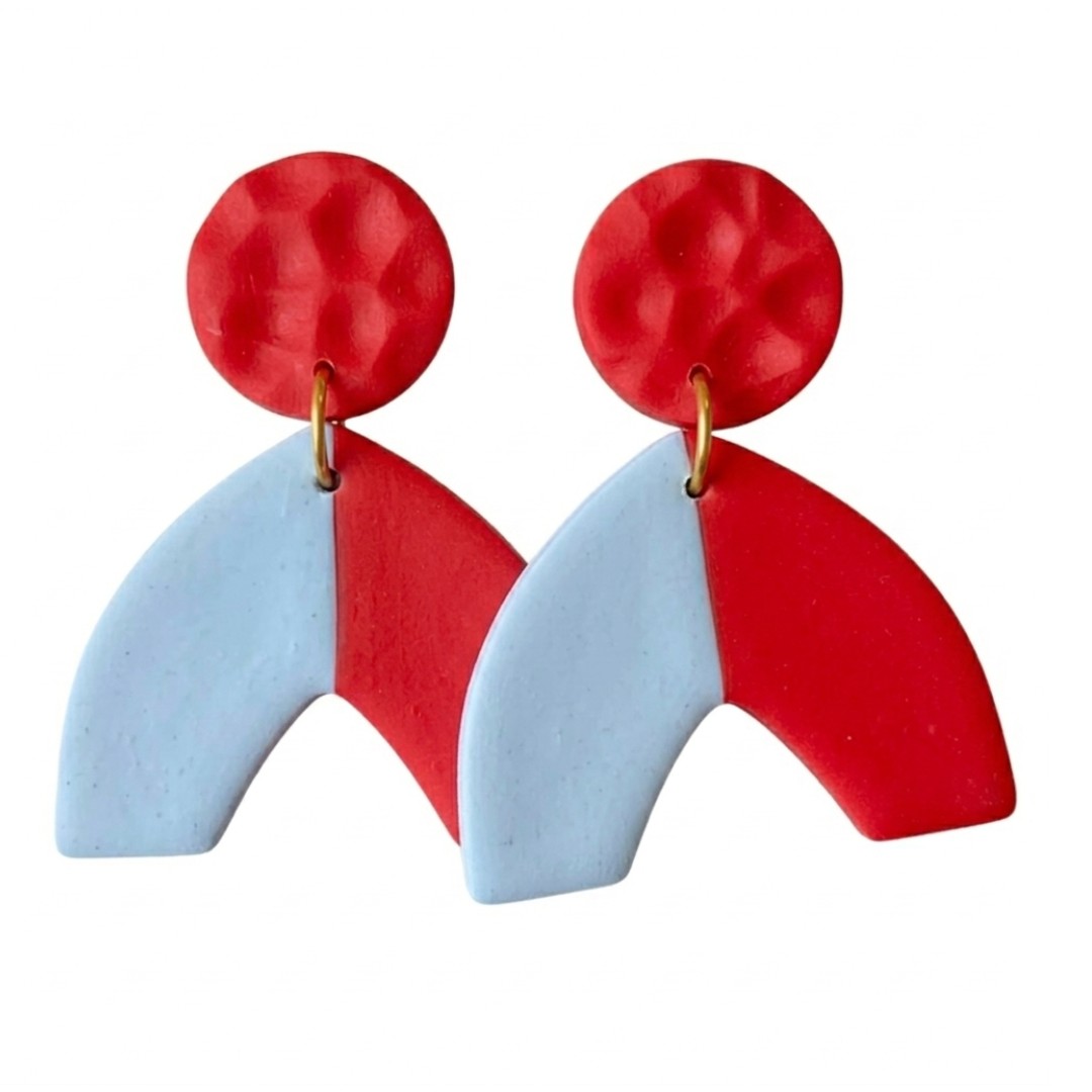 Pale Blue and Red