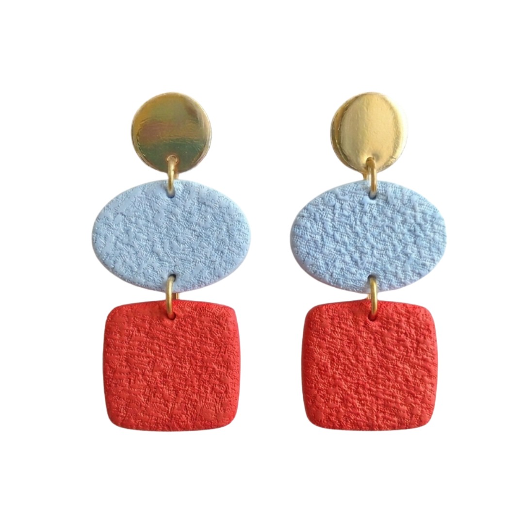 Pale Blue and Red