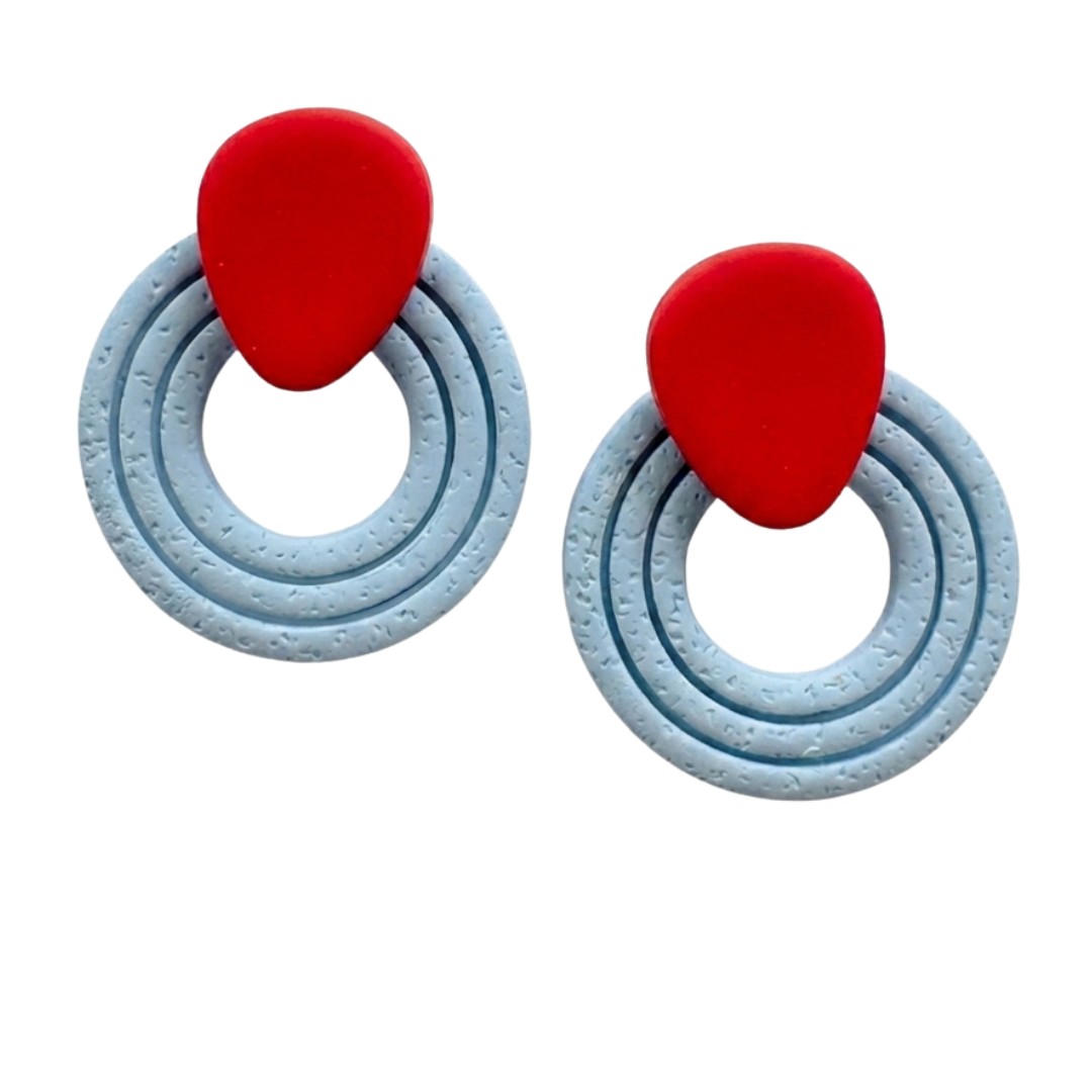 Pale Blue and Red