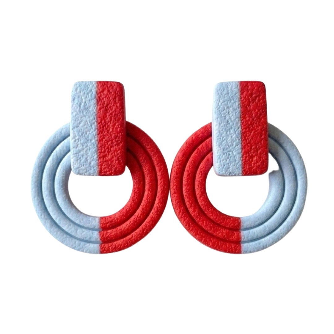 Pale Blue and Red