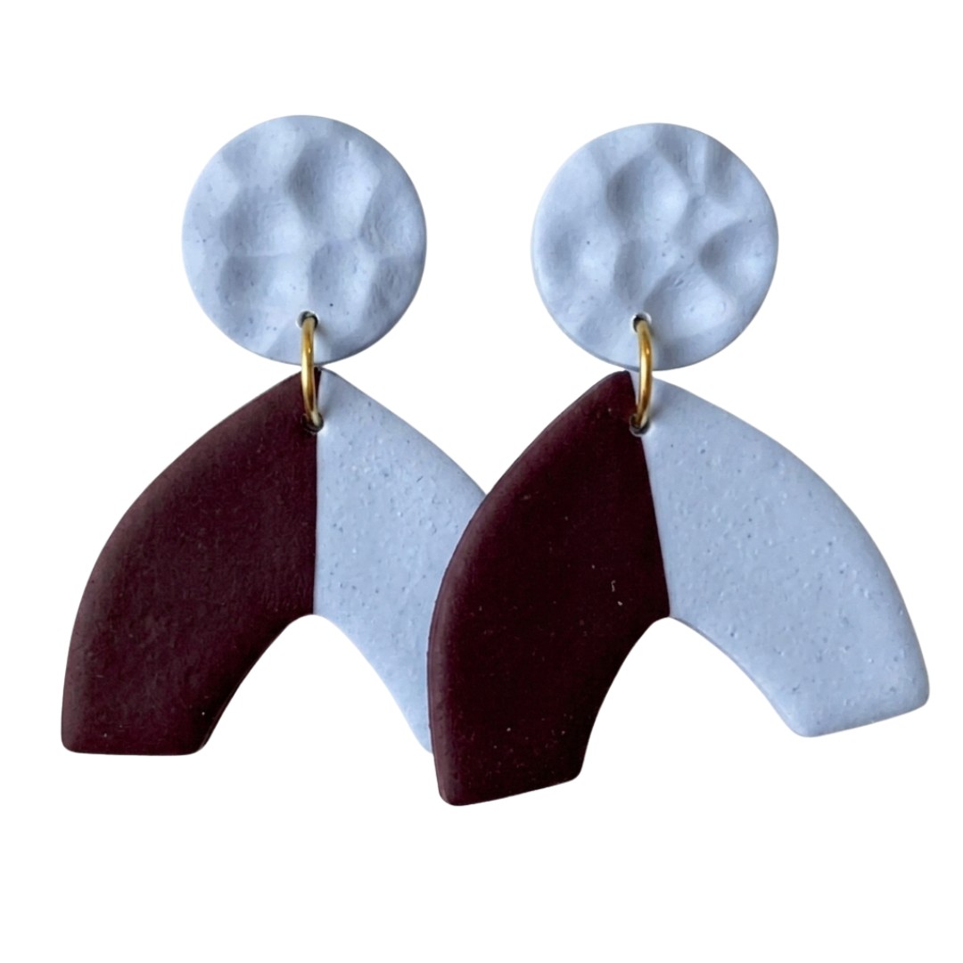 Pale Blue and Maroon