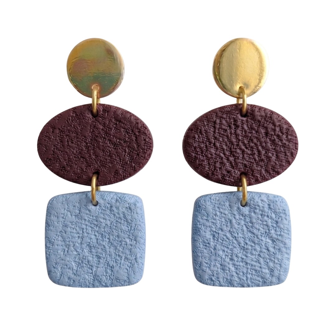 Pale Blue and Maroon