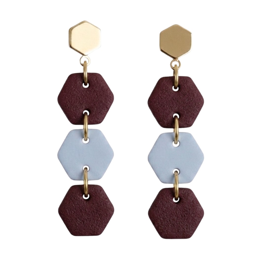 Pale Blue and Maroon