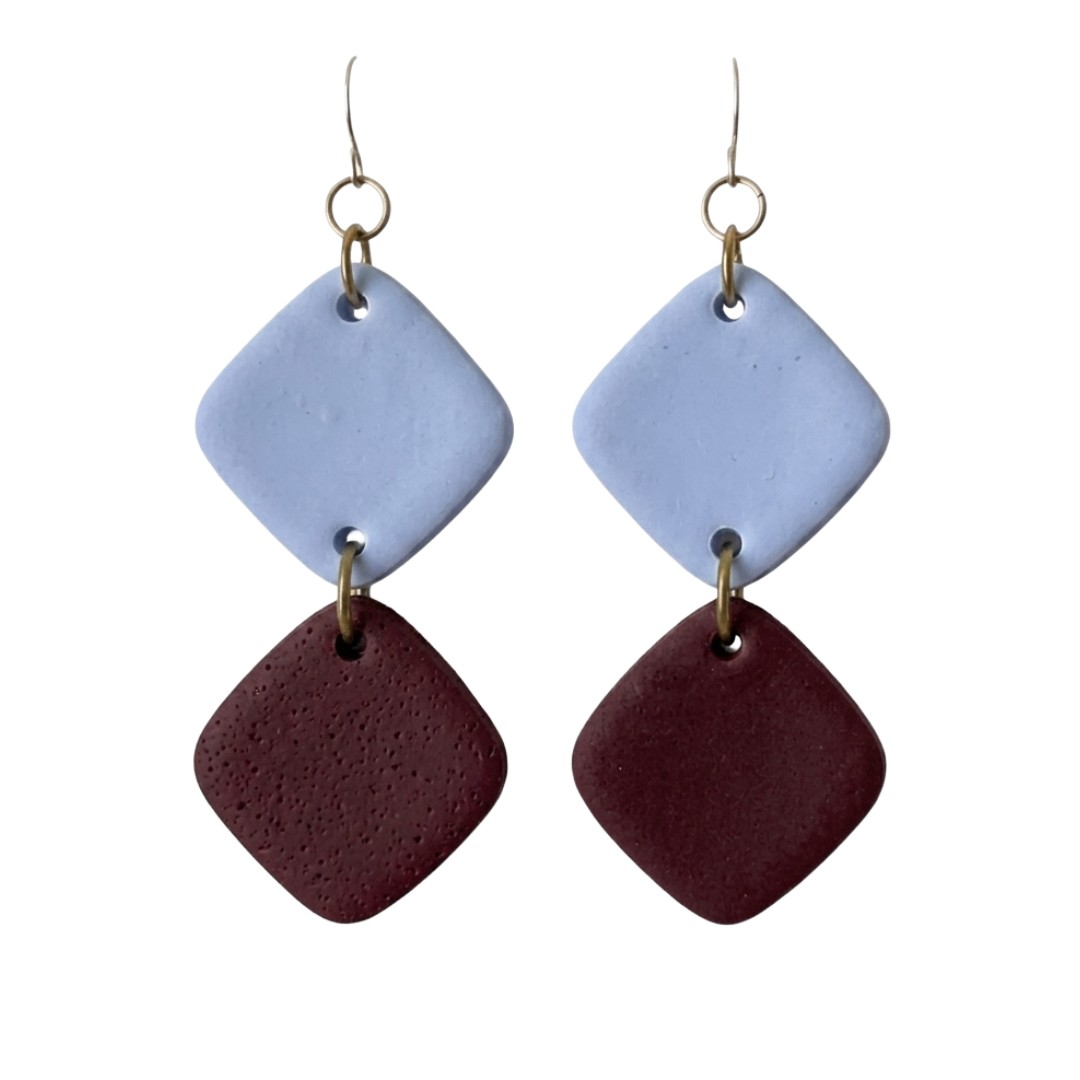 Pale Blue and Maroon