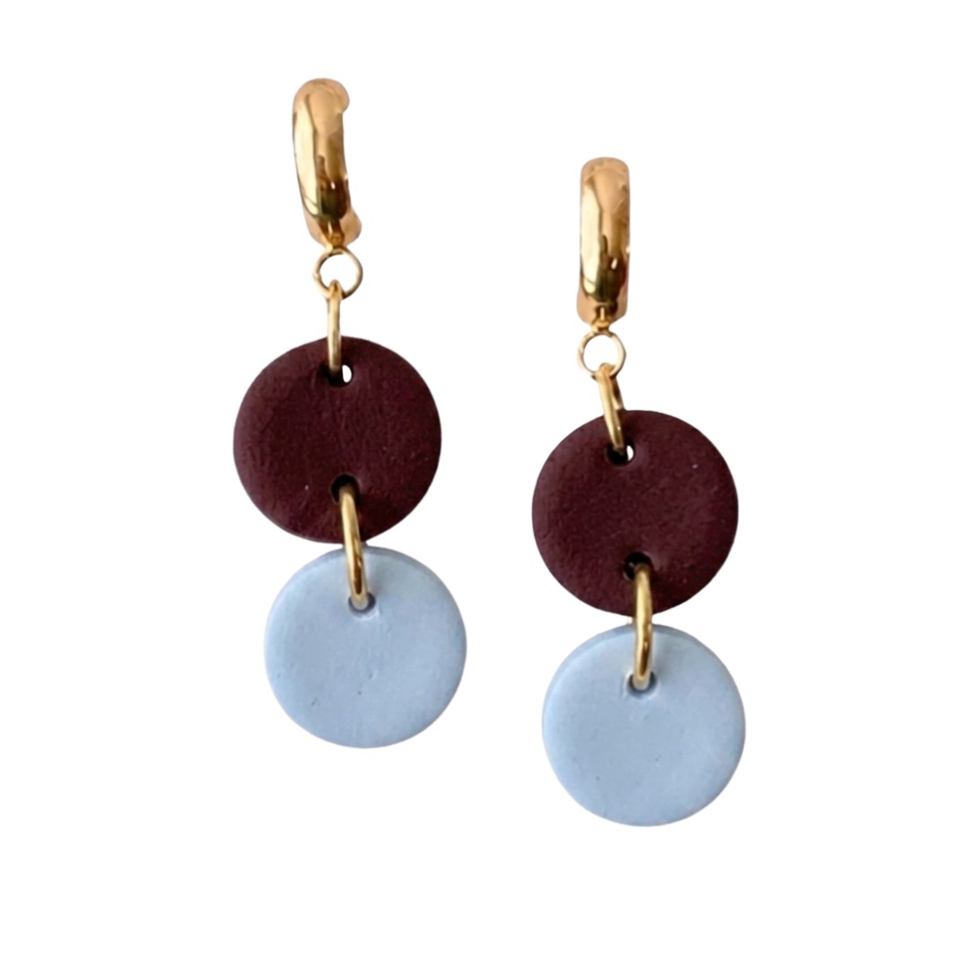 Pale Blue and Maroon