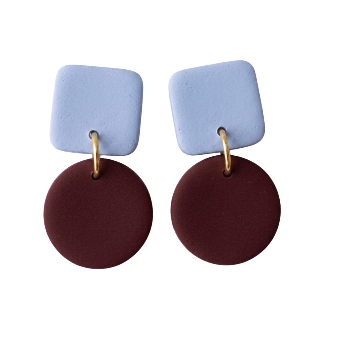 Pale Blue and Maroon
