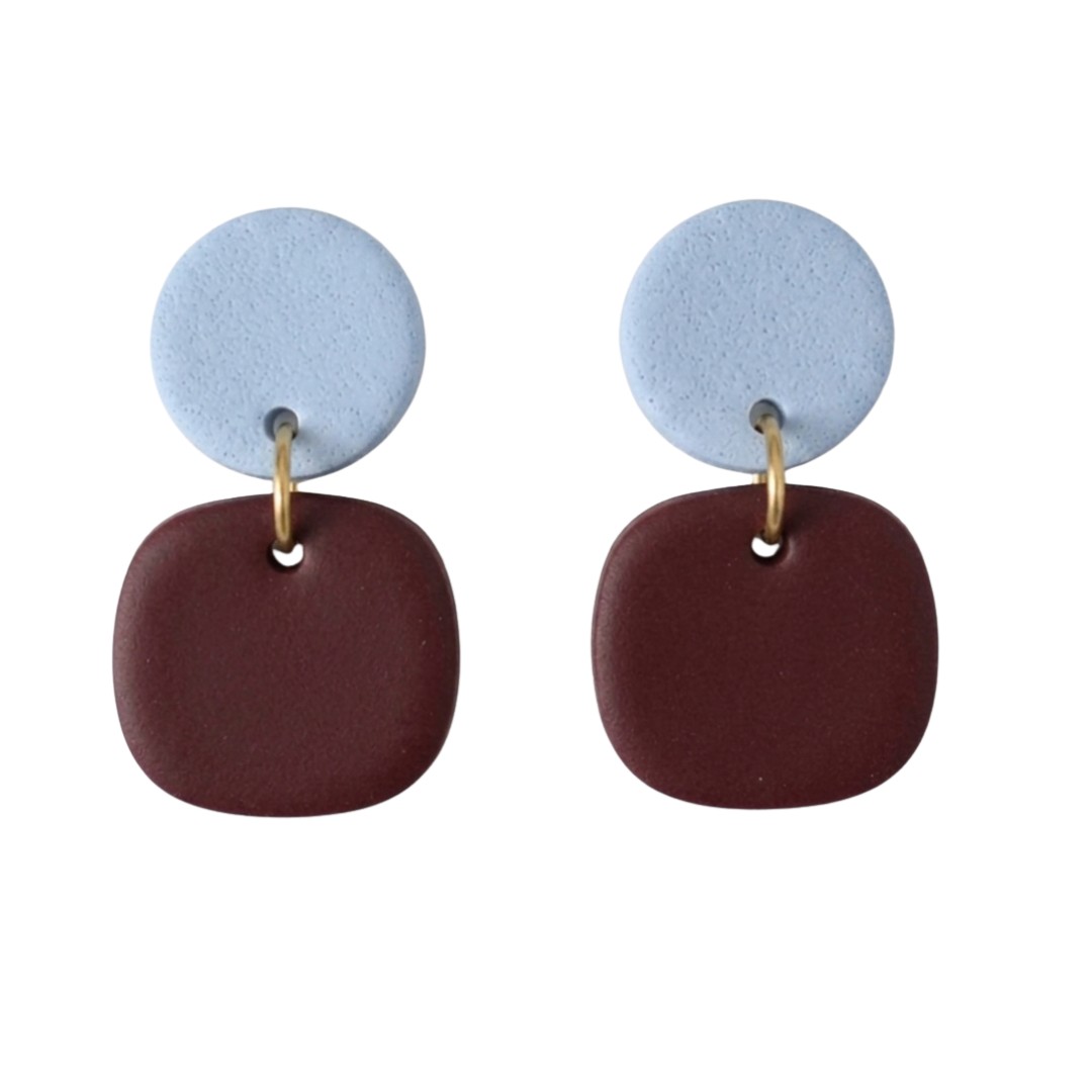 Pale Blue and Maroon