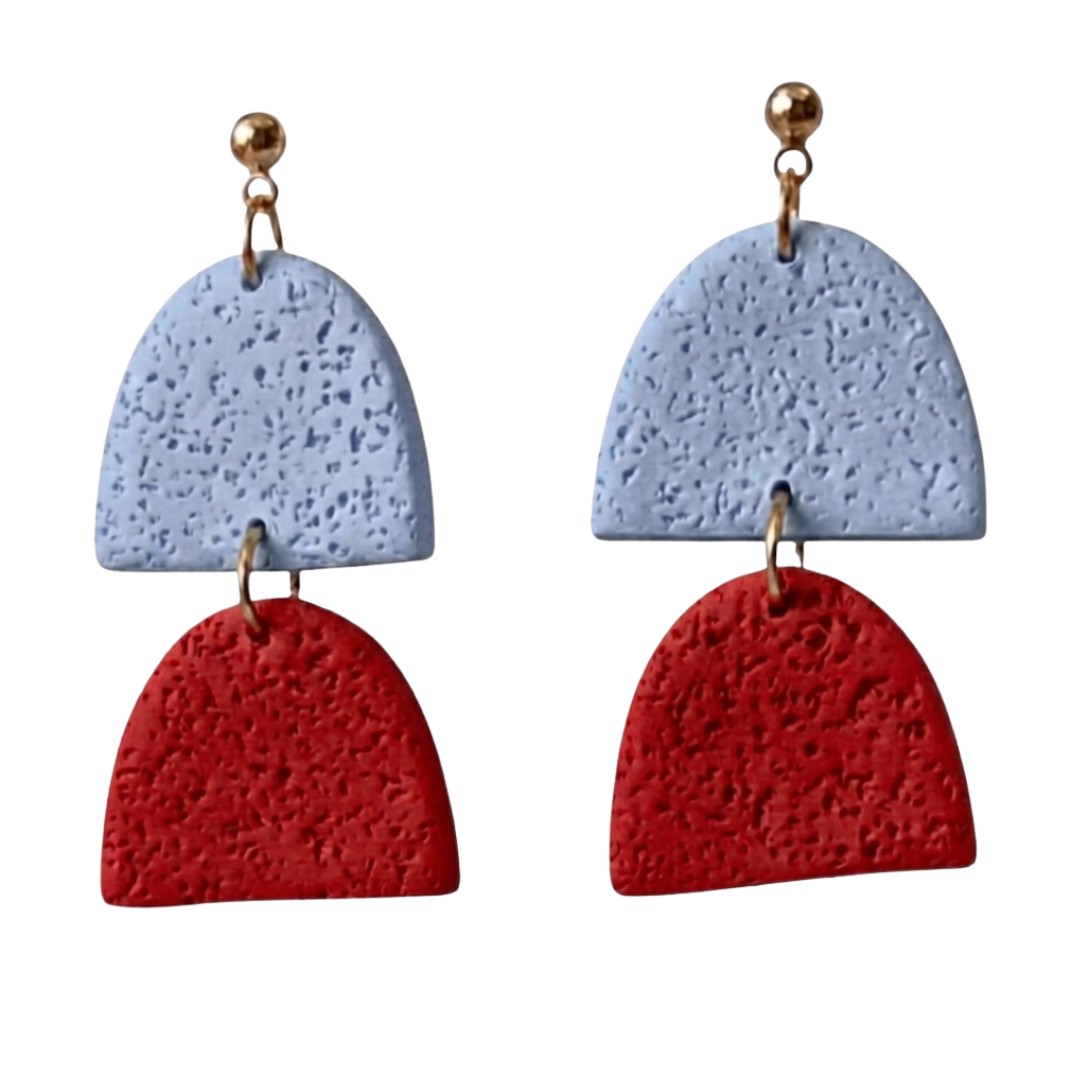 Pale Blue and Red