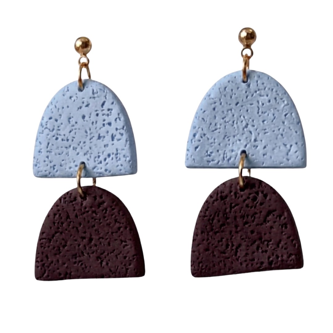 Pale Blue and Maroon