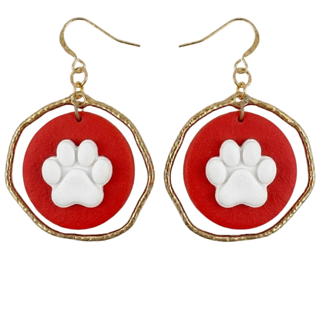 Paw Print Earring Set