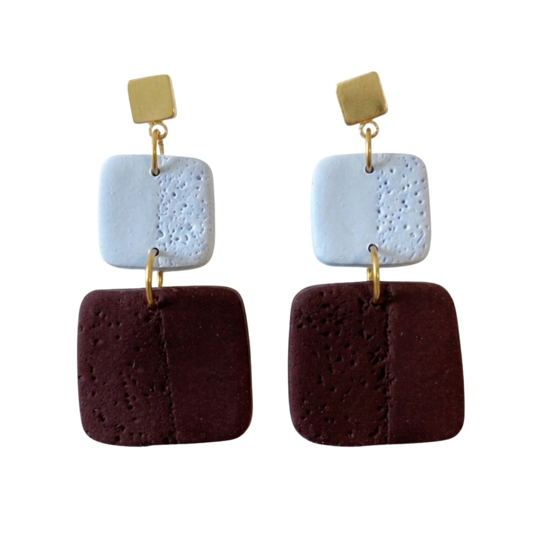 Pale Blue and Maroon