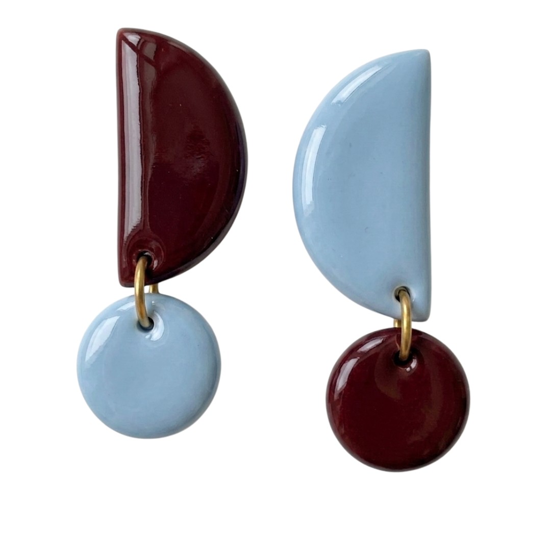 Pale Blue + Maroon