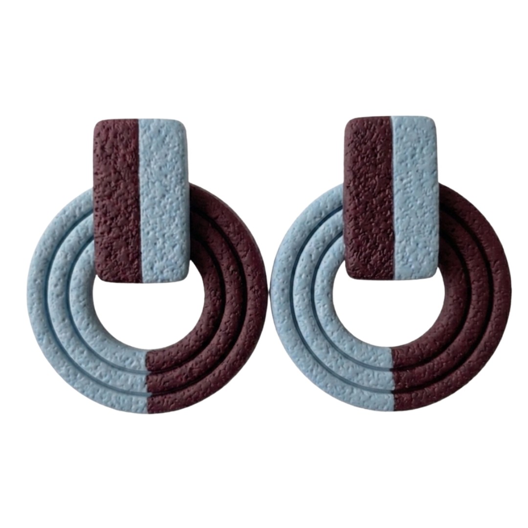 Pale Blue and Maroon