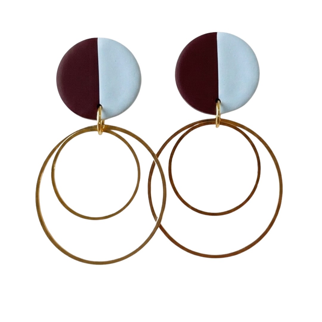 Pale Blue and Maroon