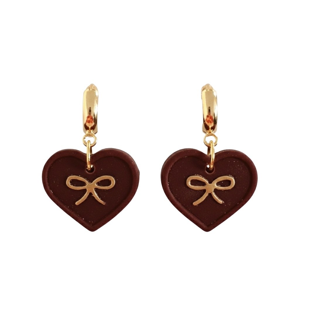 Heart Bows — Maroon