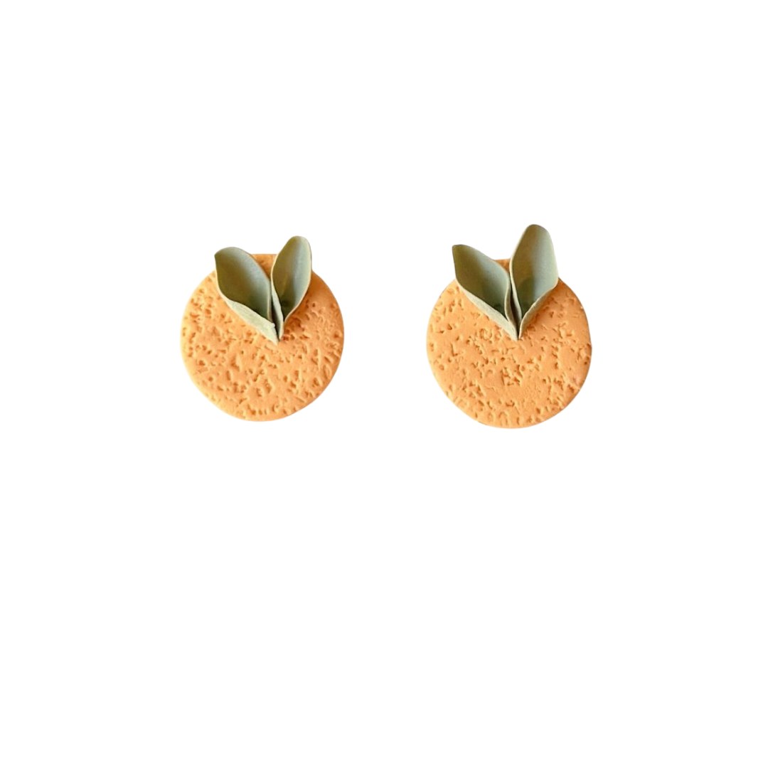 Orange Statement Studs — Orange