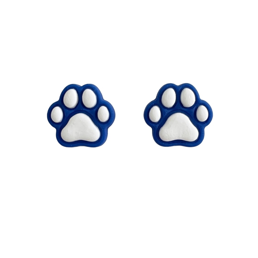 Sweet Tree Paw Print Studs, handcrafted polymer clay earrings