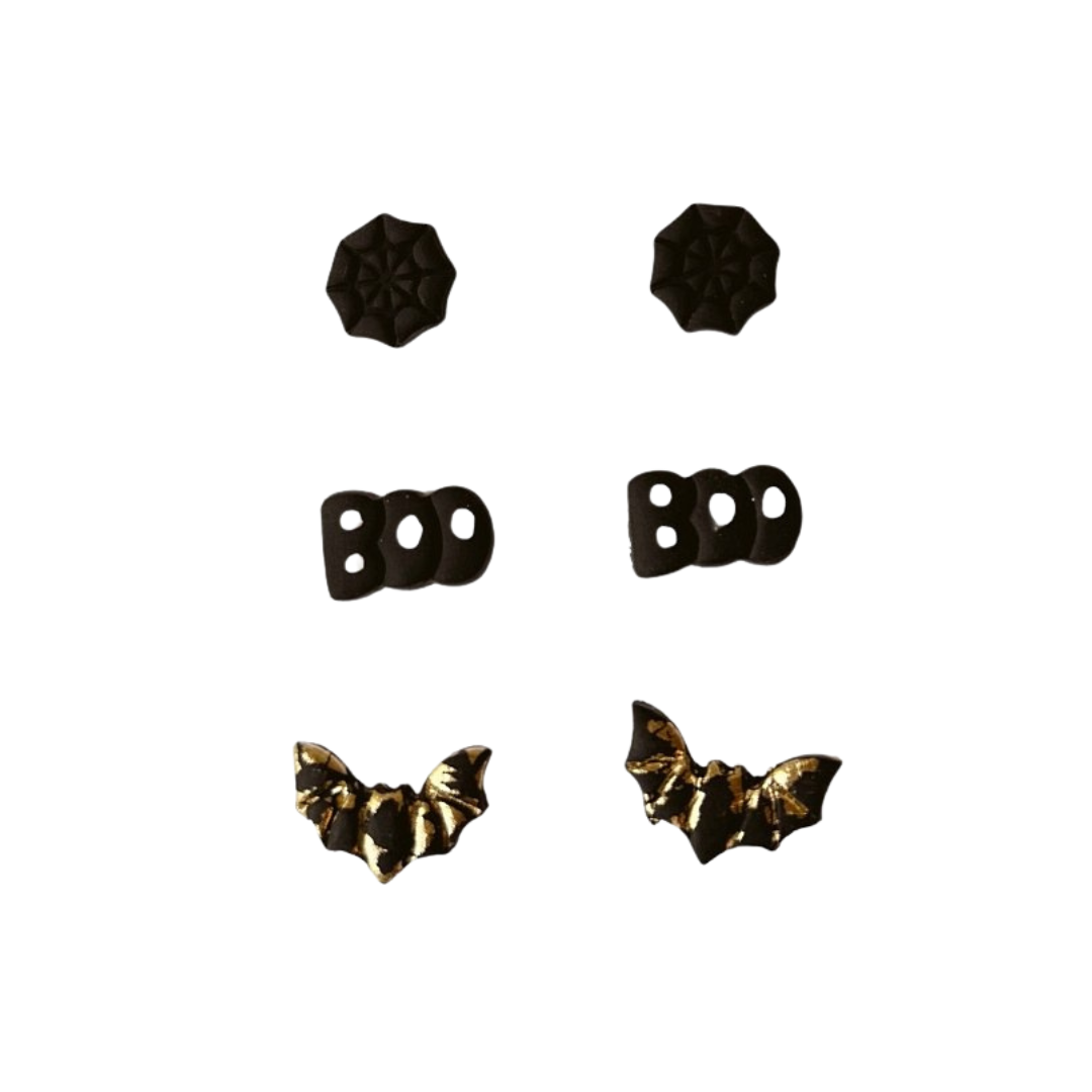 Boo Stud Set — Black