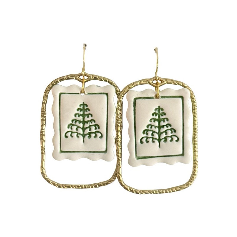 Christmas Tree Stamp — Forest Green