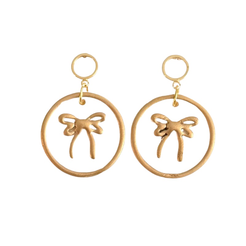 Gold Bows — White