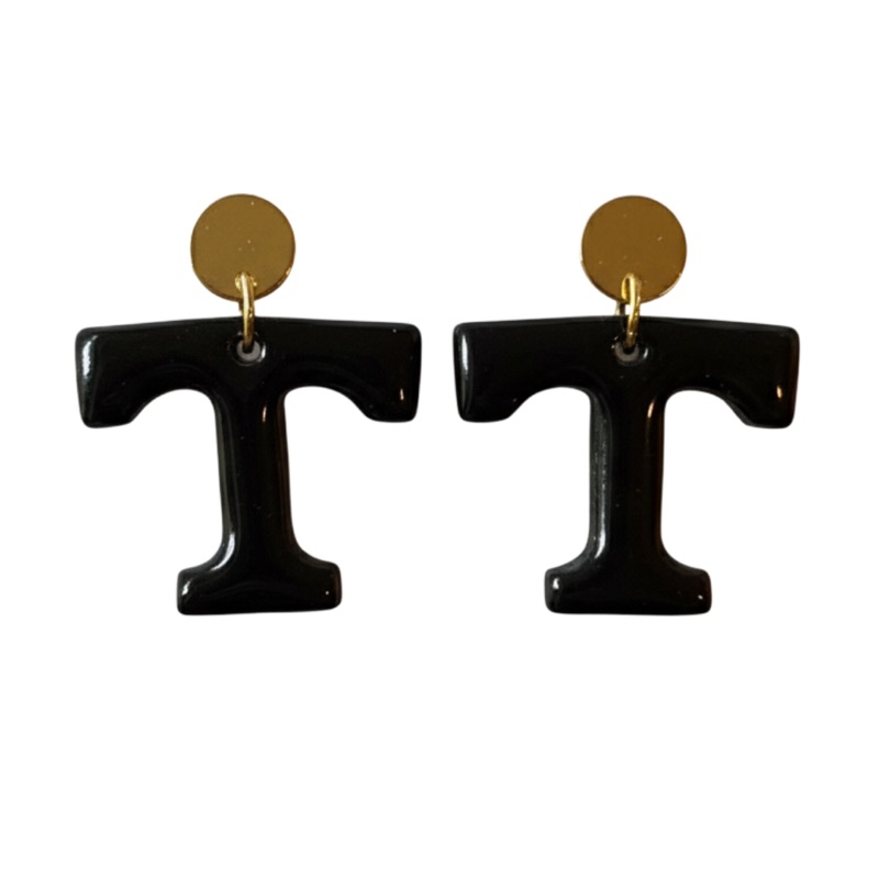 Sweet Tree Blackout Power T, handcrafted polymer clay earrings