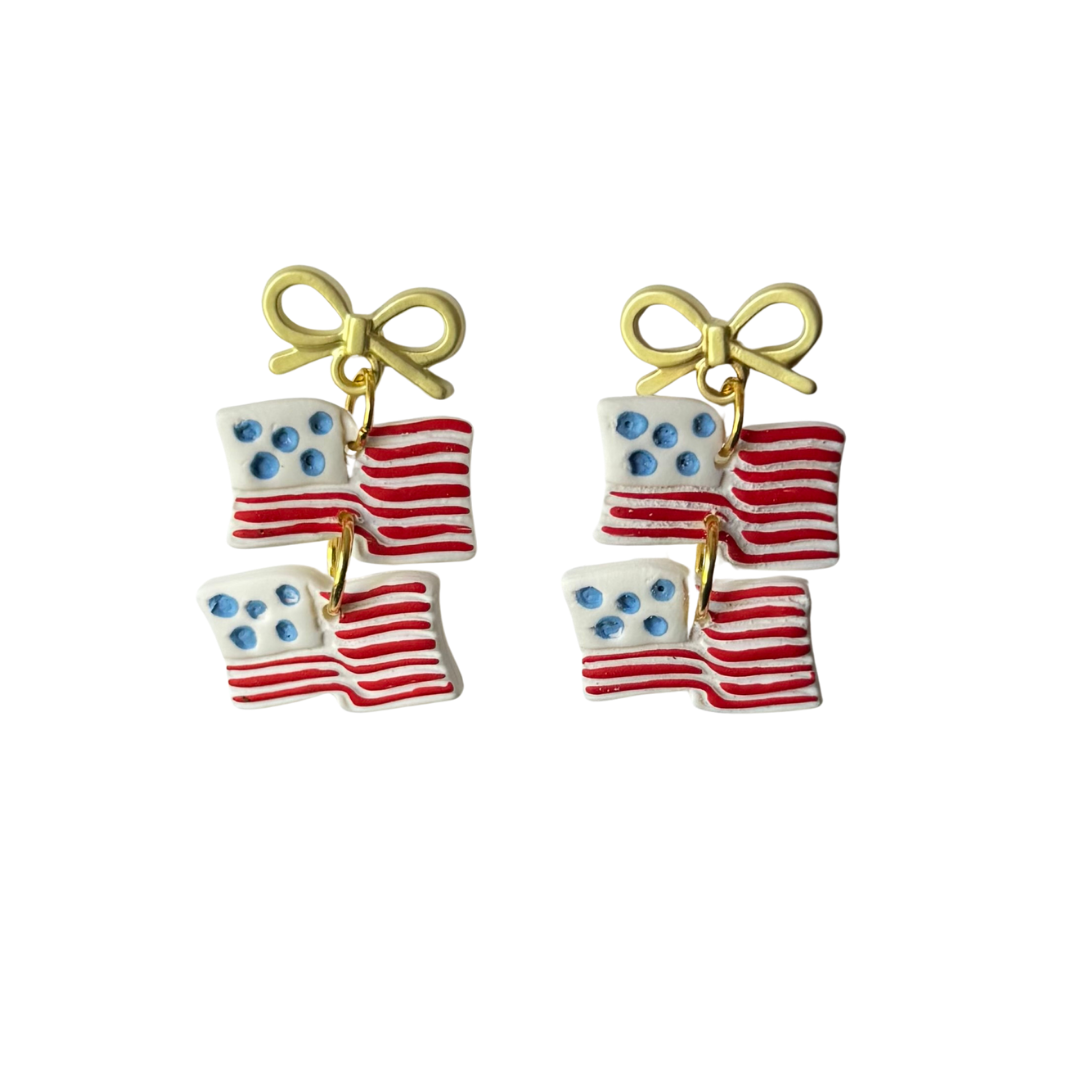Sweet Liberty Flag Bows — RWB